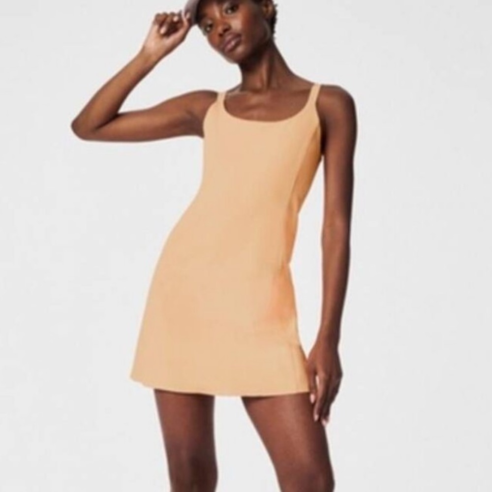 NWT SPANX Straight Fit Rib Dress in Melon Sorbet